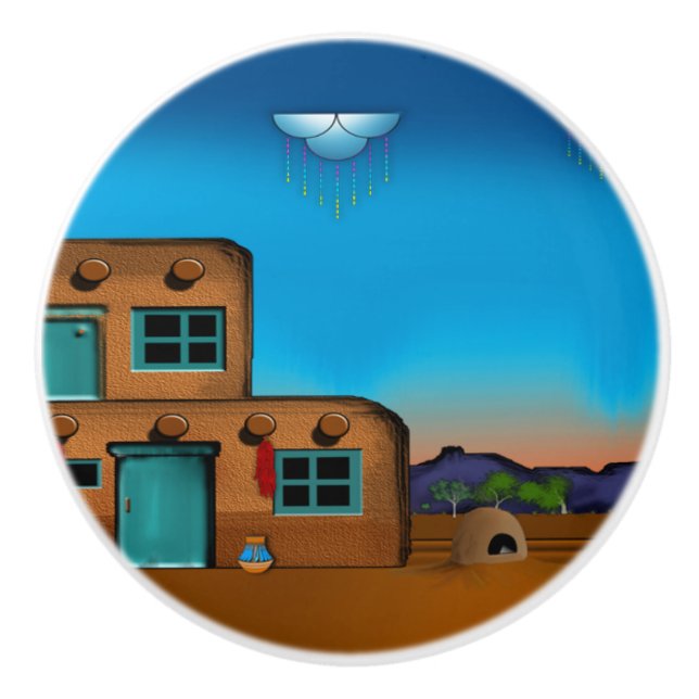 Pomo De Cerámica Botones de cerámica al sudoeste (Anverso)