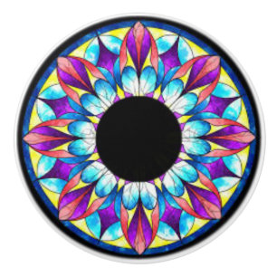 Pomo De Cerámica Botones de cerámica con un modelo colorido, únic