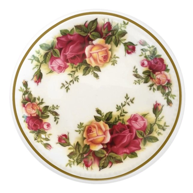 Pomo De Cerámica Botones de cerámica pintados a mano antiguos de (Anverso)