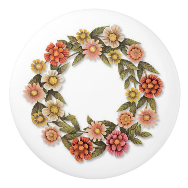 Pomo De Cerámica Botones de puerta: Rosetón (Anverso)