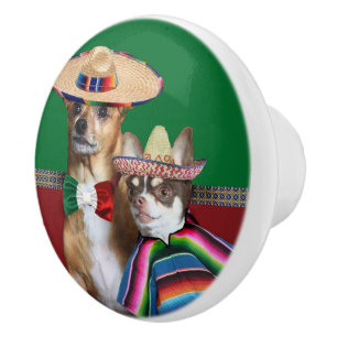 Pomo De Cerámica Botones decorativos del cajón de las chihuahuas