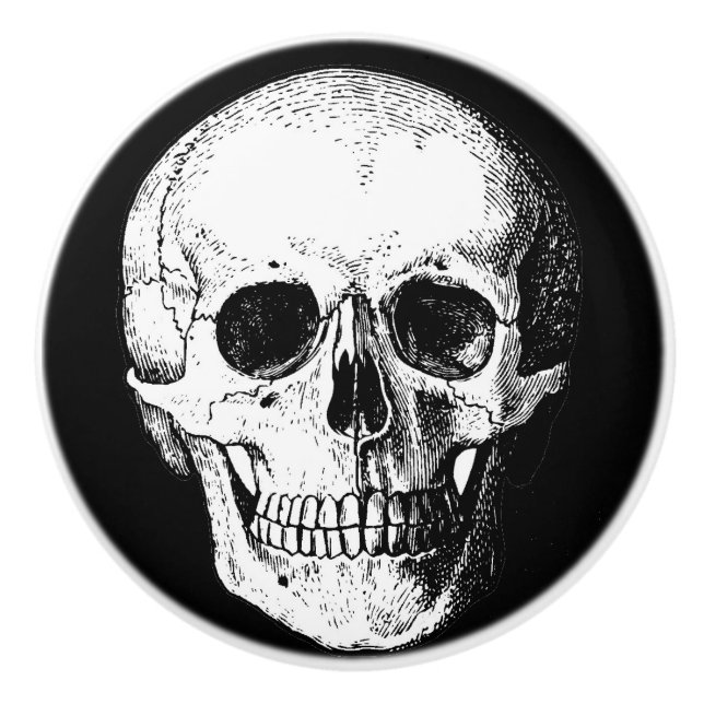 Pomo De Cerámica Botones del gabinete/de los muebles del cráneo (Anverso)