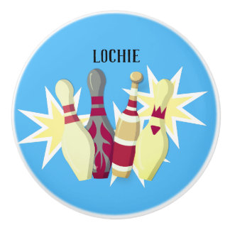 Pomo De Cerámica Bowling de estilo vintage