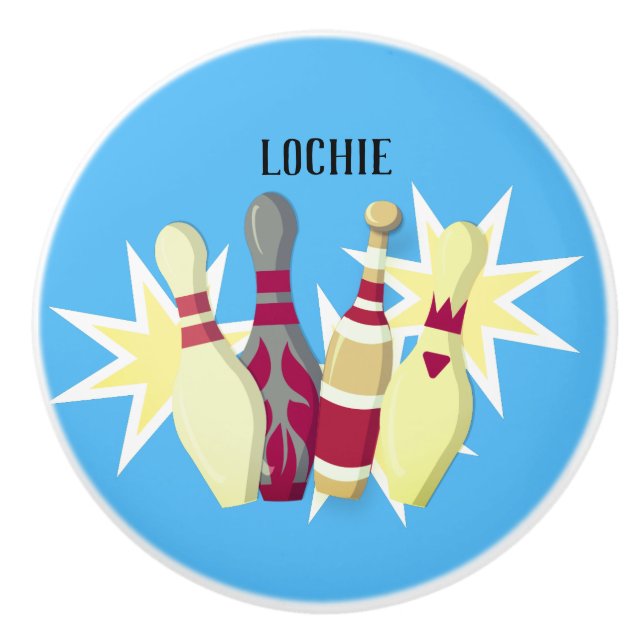 Pomo De Cerámica Bowling de estilo vintage (Anverso)