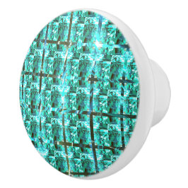Pomo De Cerámica ¿Brillante azul claro, cuadrados o imagen dentro d