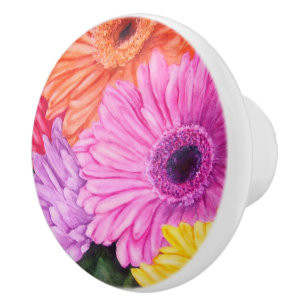 POMO DE CERÁMICA BRILLANTE GERBER FLOWERS CERAMIC KNOB
