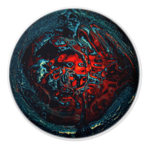 Pomo De Cerámica Brillo rojo del Océano Inferno
