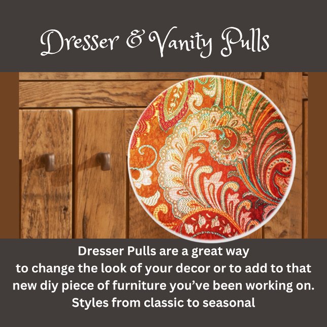 Pomo De Cerámica Brocade Red Naranja Yellow (Subido por el creador)