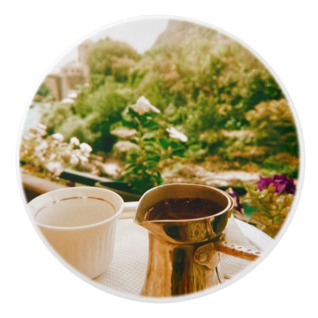 Pomo De Cerámica Brote de café bosnio en Mostar (Anverso)