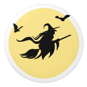 Pomo De Cerámica Bruja de Halloween
