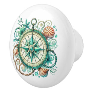Pomo De Cerámica Brújula de barca de playa