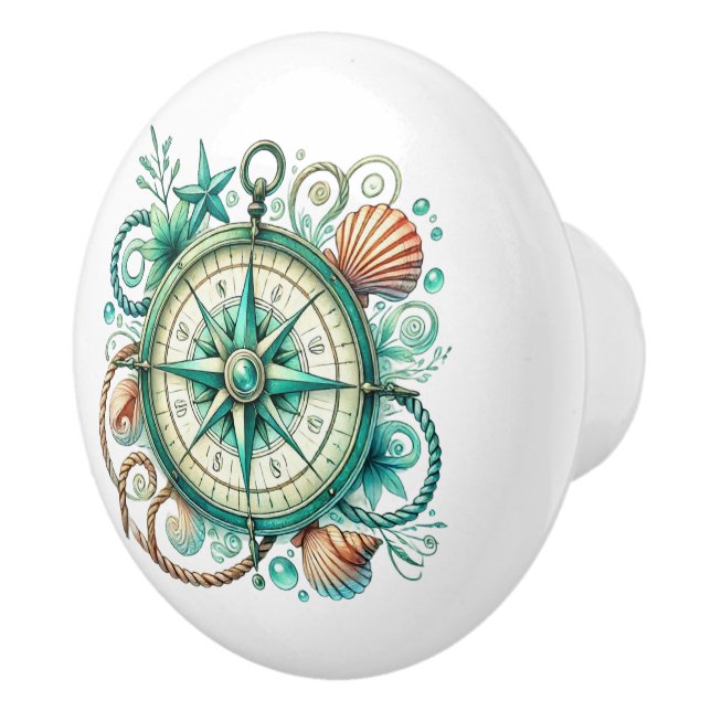 Pomo De Cerámica Brújula de barca de playa (Derecha)