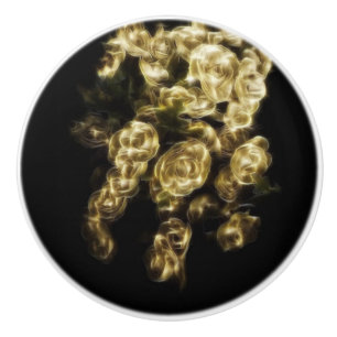 Pomo De Cerámica Bud Gilt