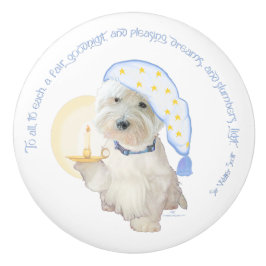 Pomo De Cerámica Buenas noches Westie