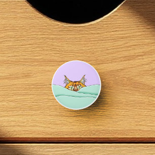 Pomo De Cerámica Buenos días Naranja Cat Funny