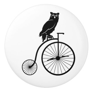 Pomo De Cerámica Búho en la bici del vintage