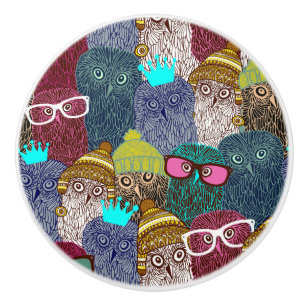 Pomo De Cerámica Búho en la corona