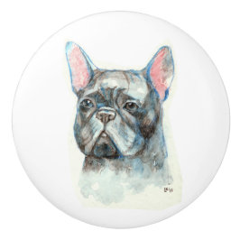 Pomo De Cerámica Bulldog francés