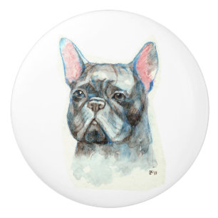 Pomo De Cerámica Bulldog francés