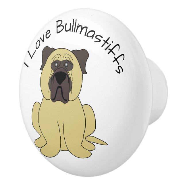 Pomo De Cerámica Bullmastiff Dog Design (Derecha)