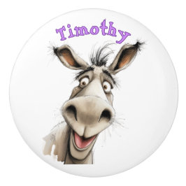 Pomo De Cerámica Burro Divertido Personalizado