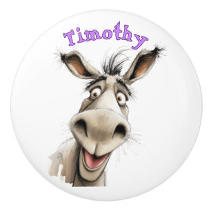 Pomo De Cerámica Burro Divertido Personalizado