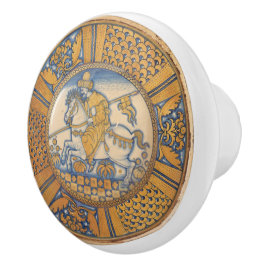 Pomo De Cerámica Caballero italiano a caballo arte vintage