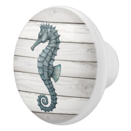 Pomo De Cerámica Caballo de mar en perilla de Cajón de Faux Wood co