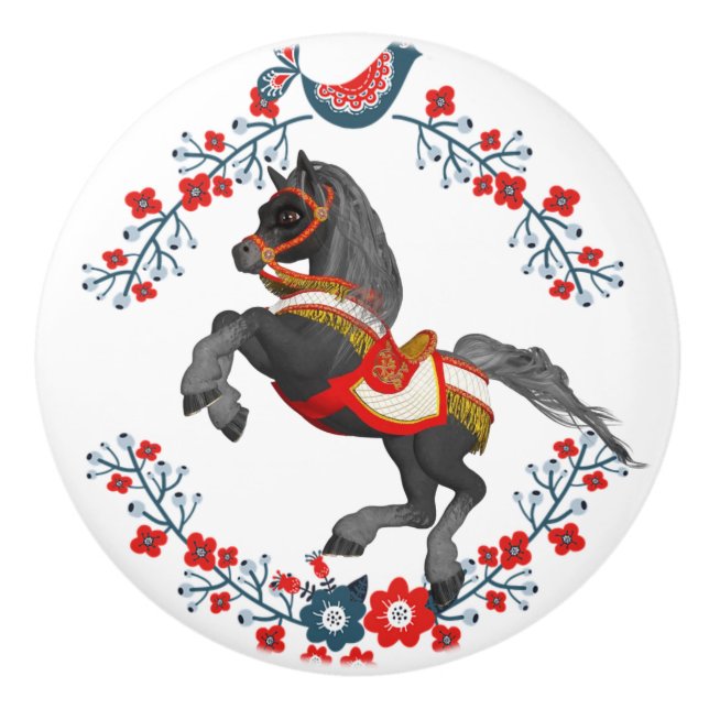 Pomo De Cerámica Caballo de Perilla de Puerta (Anverso)