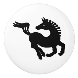 Pomo De Cerámica Caballo negro