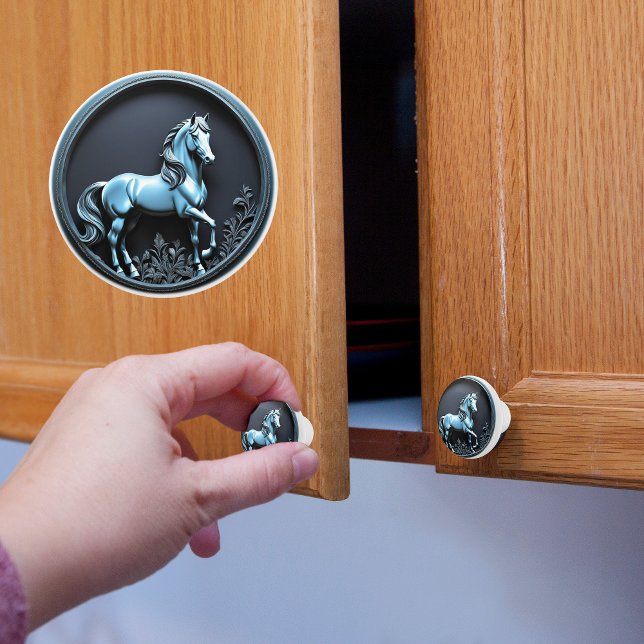 Pomo De Cerámica Caballo plateado (Subido por el creador)