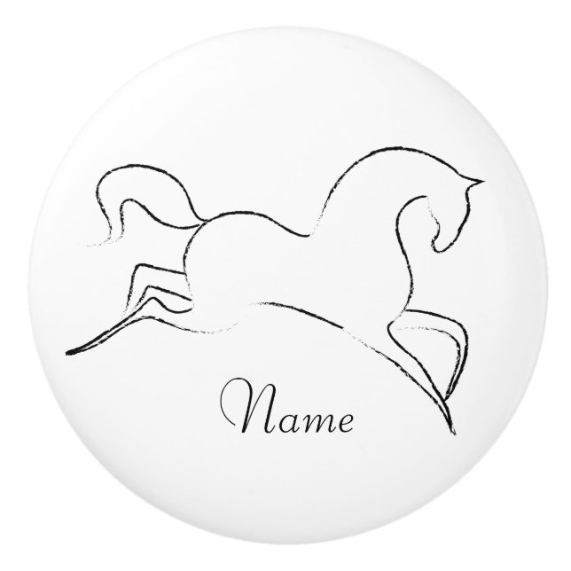 Pomo De Cerámica Caballo salvaje Thunder_Cove (Anverso)