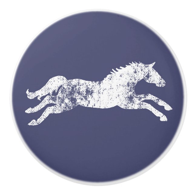 Pomo De Cerámica Caballos Ecuestres Clásicos Girly (Anverso)