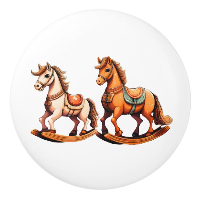 Pomo De Cerámica Caballos rocosos (Anverso)