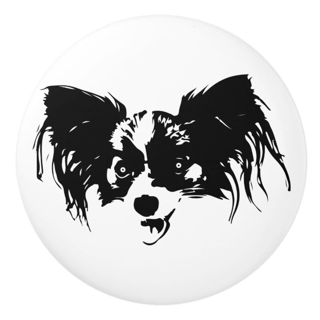 Pomo De Cerámica Cabeza divertida de perro (Anverso)