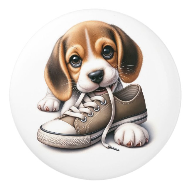 Pomo De Cerámica Cachorros preciados (Anverso)