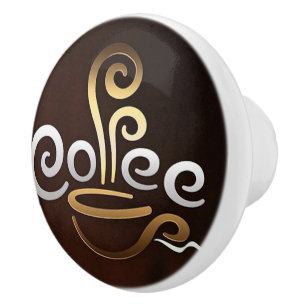 Pomo De Cerámica Café