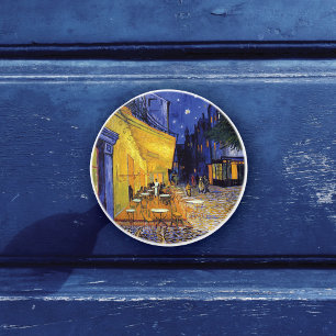 Pomo De Cerámica Cafe Terrace de noche por Vincent van Gogh