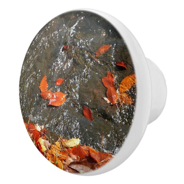 Pomo De Cerámica Caídas en cataratas en fotografía de otoño (Derecha)