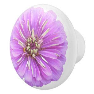 Pomo De Cerámica Cajón cerámico/Tiras de la puerta - Lilac Zinnia