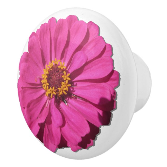 Pomo De Cerámica Cajón cerámico/Tiras de puertas - Magenta Zinnia (Derecha)