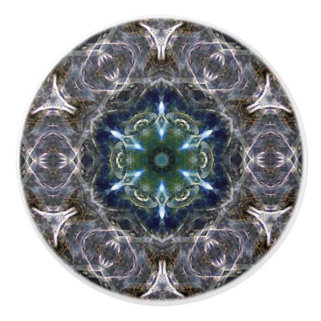 Pomo De Cerámica Cajón de Cajón de Cerámica Folk Mandala (Anverso)