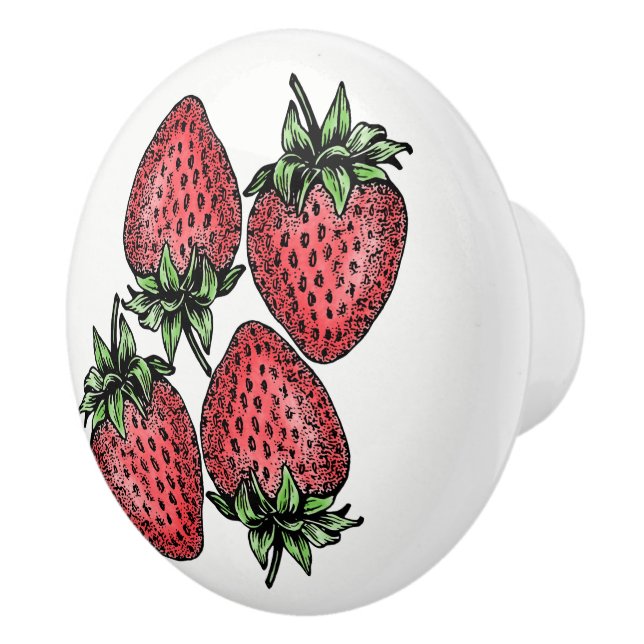 Pomo De Cerámica Cajón de cocina de fabricación 4 fresas (Derecha)