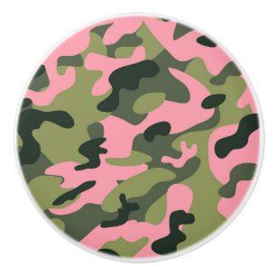Pomo De Cerámica Cajón de dormitorio de camuflaje del ejército verd