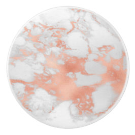 Pomo De Cerámica Cajón de efectos de mármol de oro Rosa elegante