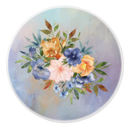 Pomo De Cerámica Cajón de flores pastorales blandas rosadas adorabl