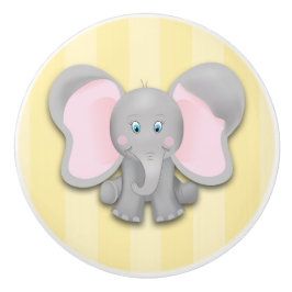 Pomo De Cerámica Cajón de habitación de guardería para bebé elefant