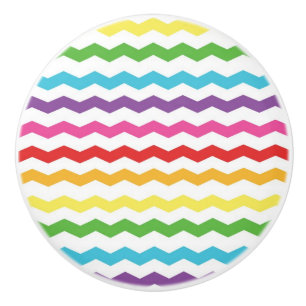 Pomo De Cerámica Cajón de vestidor de colores con patrón de chevron