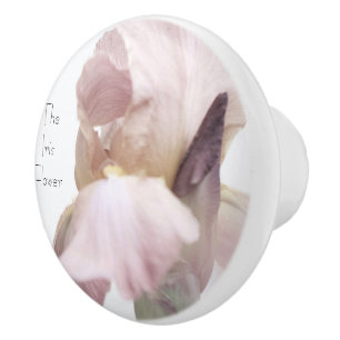 Pomo De Cerámica Cajón. Tirar de cerámica Iris Flor rosa/púrpura
