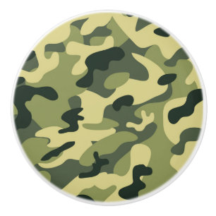 Pomo De Cerámica Cajonería de Camuflaje del Ejército Verde para Dor